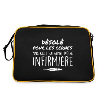 Krankenschwester | Krankenschwester Geschenk | Muttertag - Retro Tasche - Schwarz/Gold - Hinten