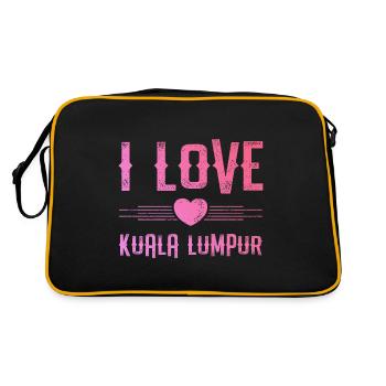 I Love Kuala Lumpur - Retro Tasche - Schwarz/Gold - Hinten
