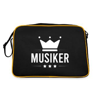 Musiker Beruf - Retro Tasche - Schwarz/Gold - Hinten