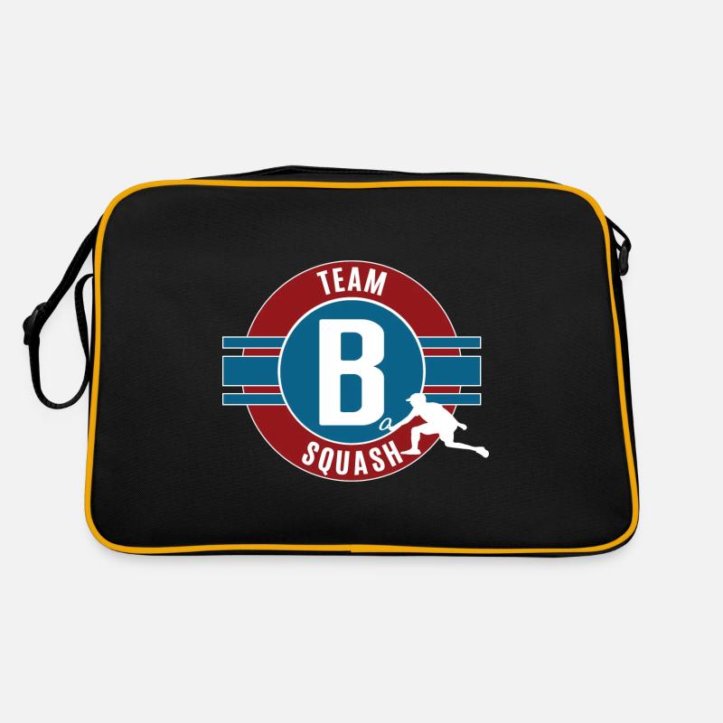 Squash Team B Mannschaft Spieler Squashen Padel Retro Tasche