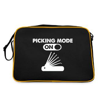 Lock Picking On Lockpicking Locksmith Design - Retro Bag - black/gold - Back