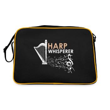 Conception de harpe pour harpiste et joueur de harpe - Sac Retro - noir/or - Dos