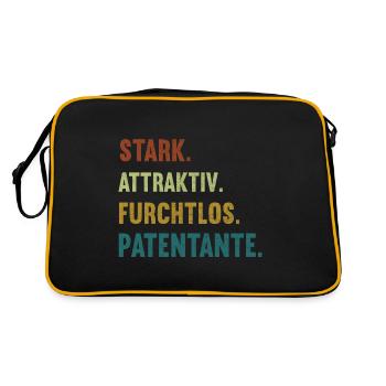 Stark Attraktiv Furchtlos Patentante Patentanten - Retro Tasche - Schwarz/Gold - Hinten