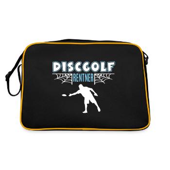 Discball Rentner Rente Ruhestand Discballer - Retro Tasche - Schwarz/Gold - Hinten
