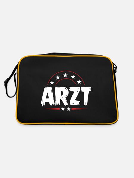 Arzt Beruf - Retro Tasche - Schwarz/Gold