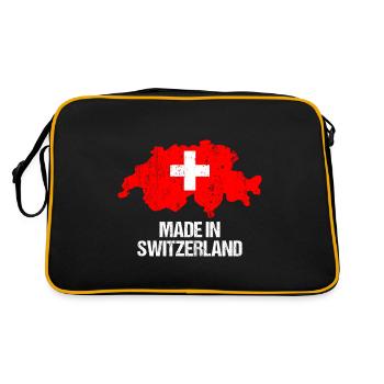 Suisse Carte suisse avec drapeau rouge - Sac Retro - noir/or - Dos