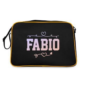 Fabio - Retro Tasche - Schwarz/Gold - Hinten