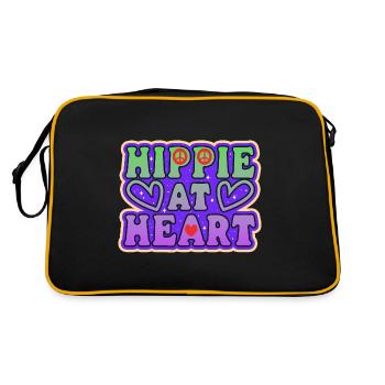 Hippie at Heart - Retro Tasche - Schwarz/Gold - Hinten