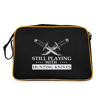 Jeux avec couteau de chasse Collectionneur de couteaux Fan de couteaux - Sac Retro - noir/or - Dos