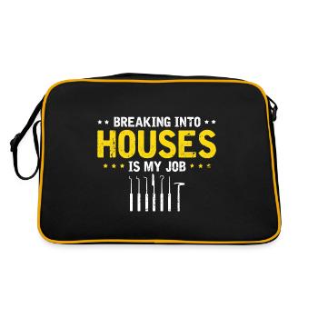 Burglar Locksmith Locking Technician Design - Retro Bag - black/gold - Back