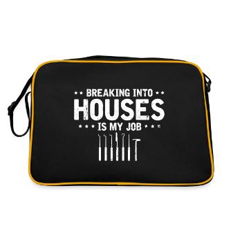 Burglar Locksmith Locking Technician Design - Retro Bag - black/gold - Back