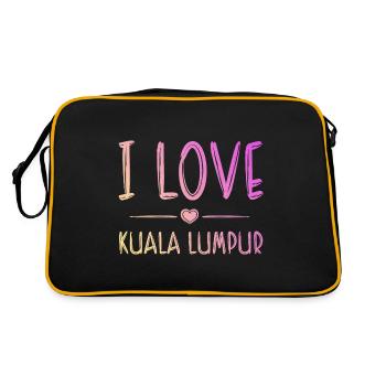 I Love Kuala Lumpur - Retro Tasche - Schwarz/Gold - Hinten