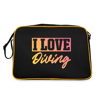 I love diving - Retro Bag - black/gold - Back