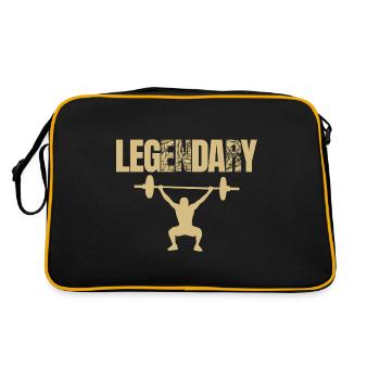 Bodybuilder Leg Day Barbell Entraînement en force - Sac Retro - noir/or - Dos