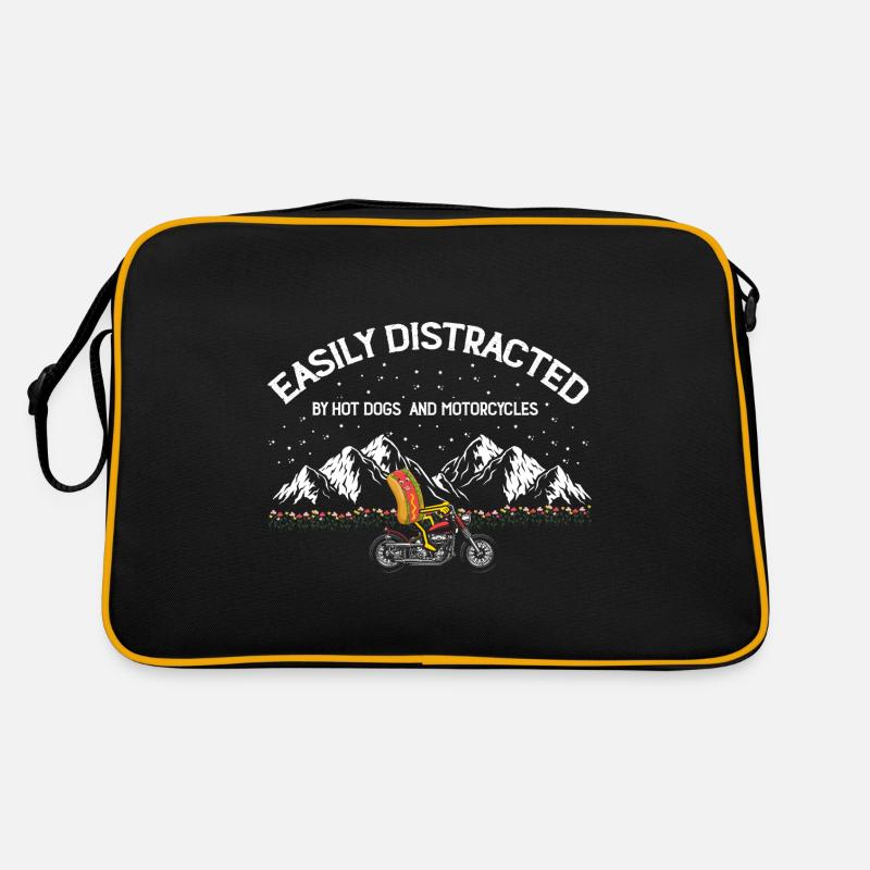 Hot Dog Motorrad Motorradfahrer Biker Geschenk Retro Tasche