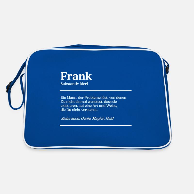 Frank Name Definition Design für stolze Franks Retro Tasche