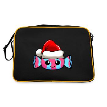Bonbons Weihnachten Comic Xmas - Retro Tasche - Schwarz/Gold - Hinten