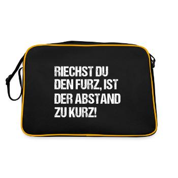 Riechst Du Den Furz Ist Der Abstand Zu Kurz - Retro Tasche - Schwarz/Gold - Hinten