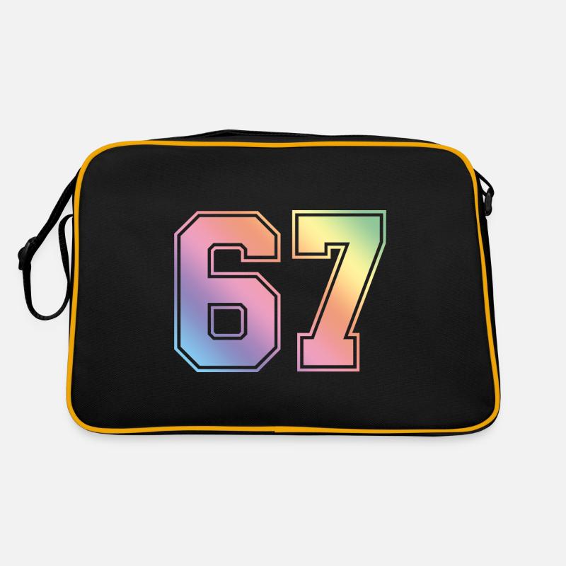 67 Zahl Bunt Retro Tasche