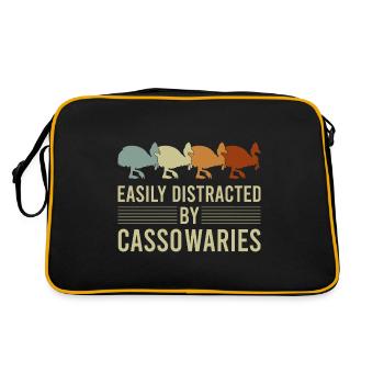 Retro Cassowary Bird Vintage Cassowaries - Retro Bag - black/gold - Back