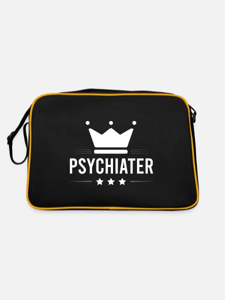 Psychiater Beruf - Retro Tasche - Schwarz/Gold - Hinten
