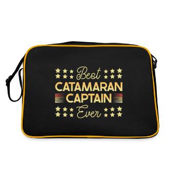 Catamaran Sailing Sailor Meilleur Capitaine de Catamaran - Sac Retro - noir/or - Dos