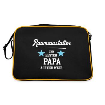 Raumausstatter Bester Papa Vatertag Geburtstag - Retro Tasche - Schwarz/Gold - Hinten