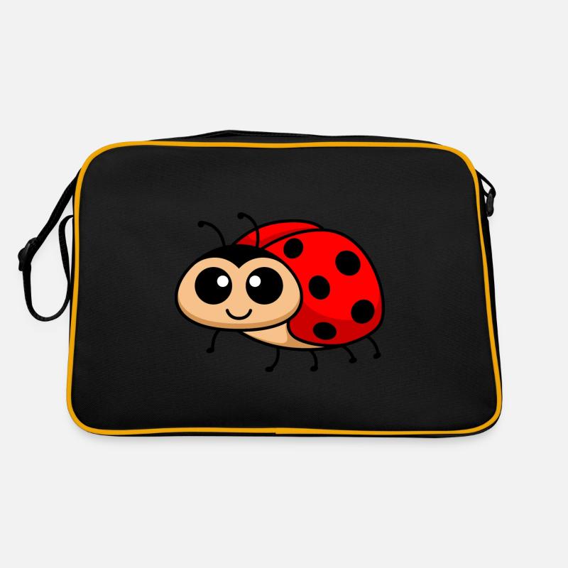 Marienkäfer Comic Tier - Retro Tasche - Schwarz/Gold