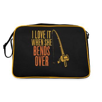 I Love It When She Bends Over - Funny Angler - Retro Bag - black/gold - Back