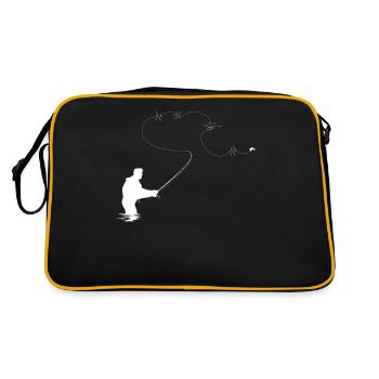 Pêche à la mouche battement de coeur - pêche à la mouche cool - Sac Retro - noir/or - Dos