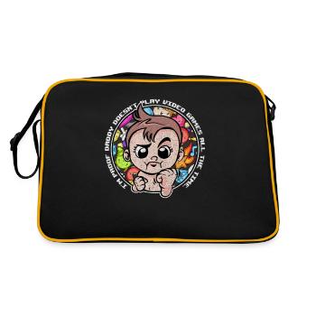 I'm Proof Daddy Doesn't Play Video Games All Time - Retro Tasche - Schwarz/Gold - Hinten