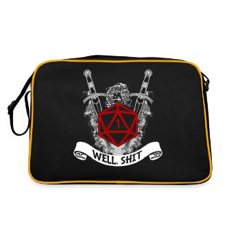 Cool Fantasy D20 Dice Heartbeat Well Shit D20 - Retro Bag - black/gold - Back