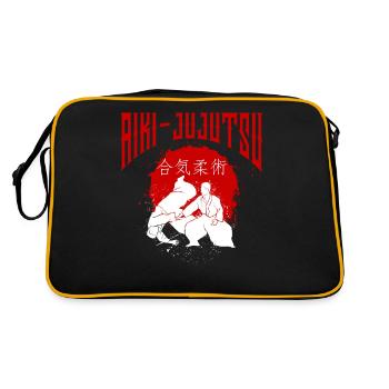 Aiki-Jujutsu Martial Arts Training Dojo Kampfsport - Retro Tasche - Schwarz/Gold - Hinten