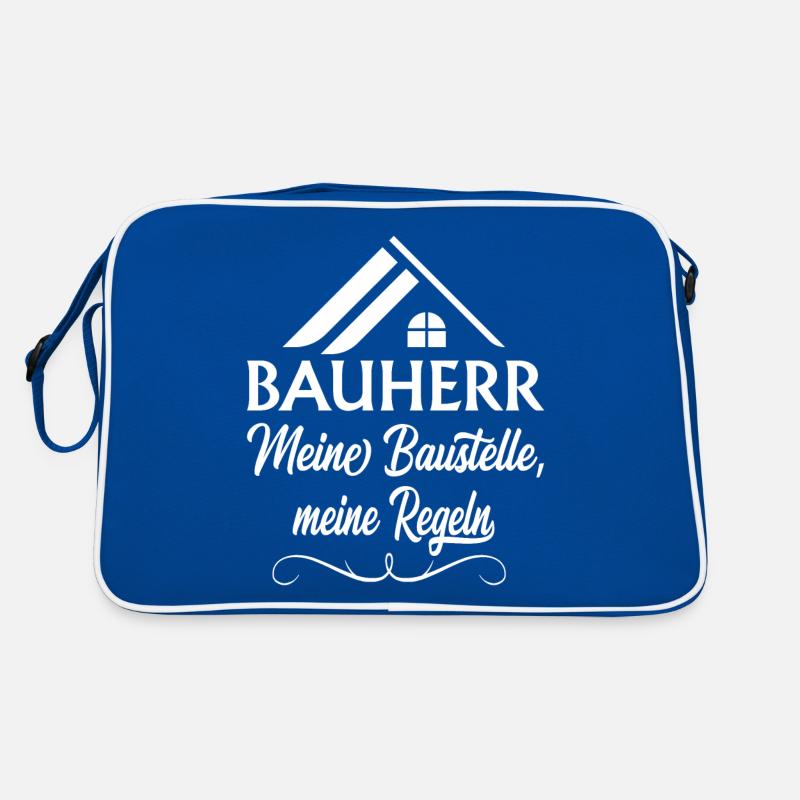 Bauherr Hausbau Baustelle Häuslebauer Geschenk fun Retro Tasche