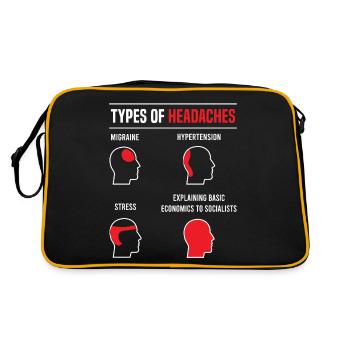 Types of headaches - basic economics funny saying - Retro Bag - black/gold - Back
