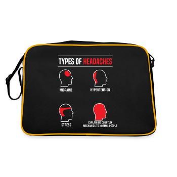 Physics Types of headaches quantum mechanics funny - Retro Bag - black/gold - Back