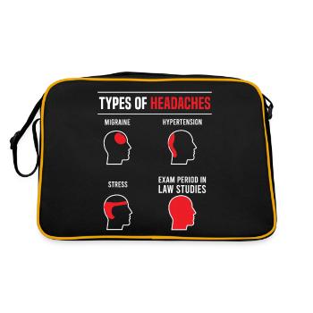 Law student types of headaches funny sayings - Retro Bag - black/gold - Back