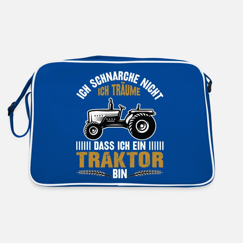 Ich schnarche nicht Traktor Trecker lustig Spruch Retro Tasche