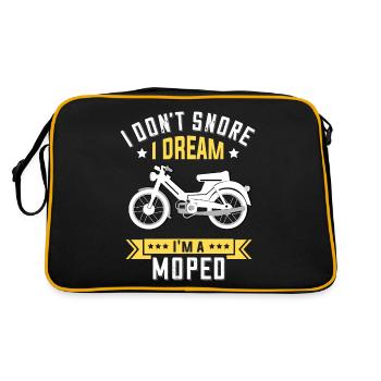 Ich schnarche nicht Mofa Moped lustig Spruch - Retro Tasche - Schwarz/Gold - Hinten