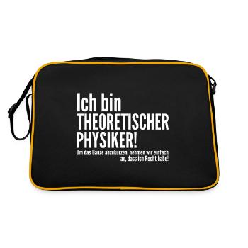 theoretischer Physiker - Retro Tasche - Schwarz/Gold - Hinten