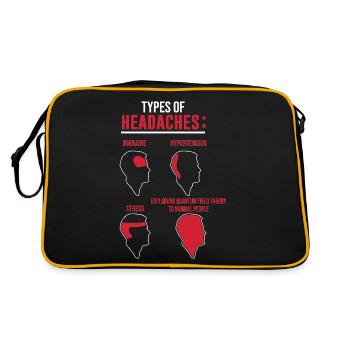 Physics Types of headaches Quantum Field Theory - Retro Bag - black/gold - Back