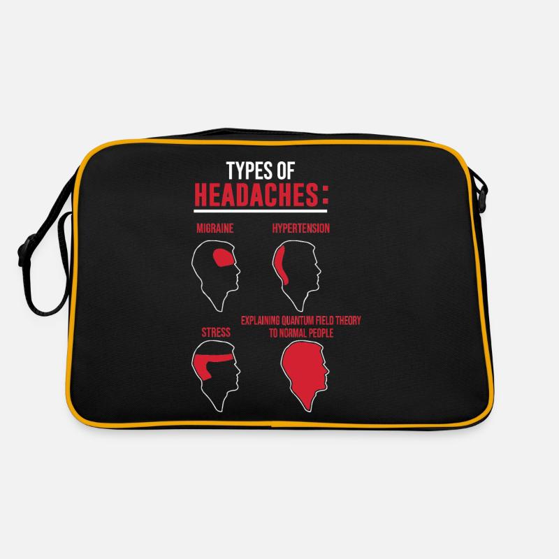 Physique Types of headaches Théorie du champ quantique - Sac Retro - noir/or