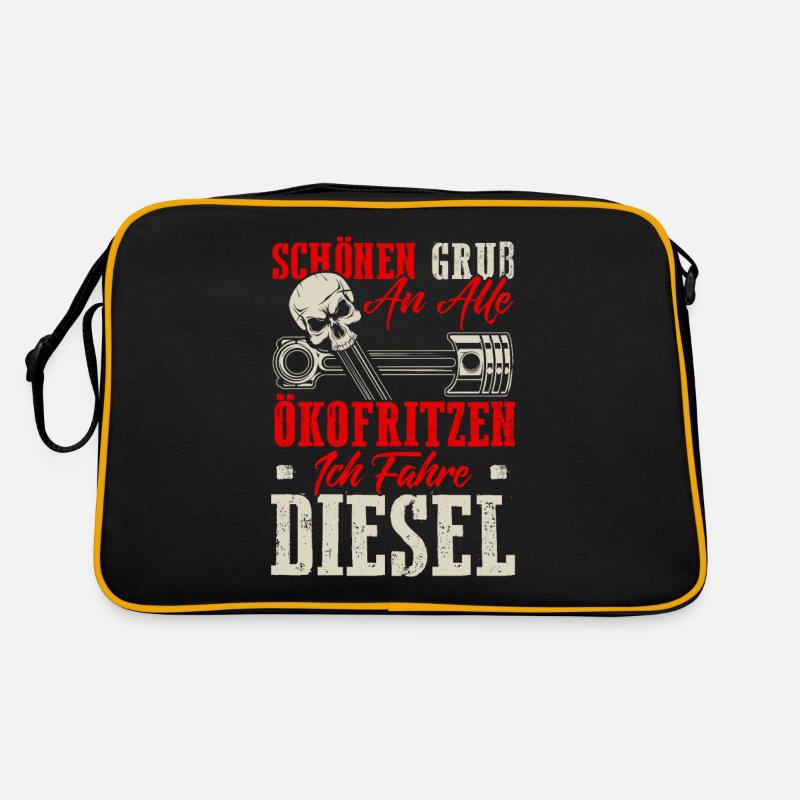 Ökofritzen - Retro Tasche - Schwarz/Gold