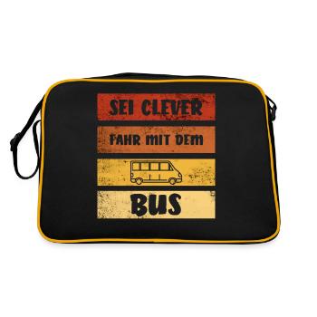 Soyez intelligent Conduire avec Le Bus I Rétro Chauffeur de bus Voiture - Sac Retro - noir/or - Dos