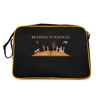 Reading Is Magical I Fairy Tale Book Reader's Reading - Retro Bag - black/gold - Back