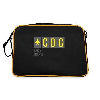 Code de l’aéroport de CDG Paris France - Sac Retro - noir/or - Dos