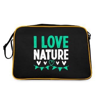 I love nature - Retro Bag - black/gold - Back
