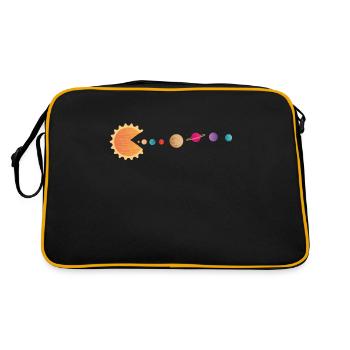 Funny Sun Planets Outer Space Galaxy Solar System - Sac Retro - noir/or - Dos