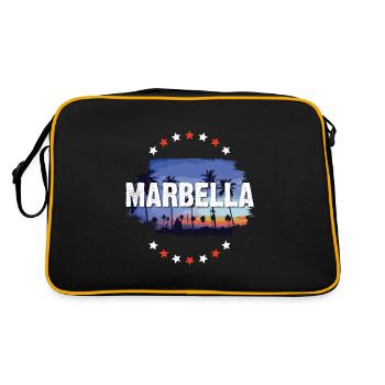 Marbella - Retro Tasche - Schwarz/Gold - Hinten