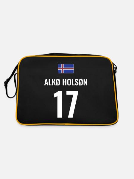 Fußball Sauf Trikot Island Mallorca Party Gruppen - Retro Tasche - Schwarz/Gold - Hinten